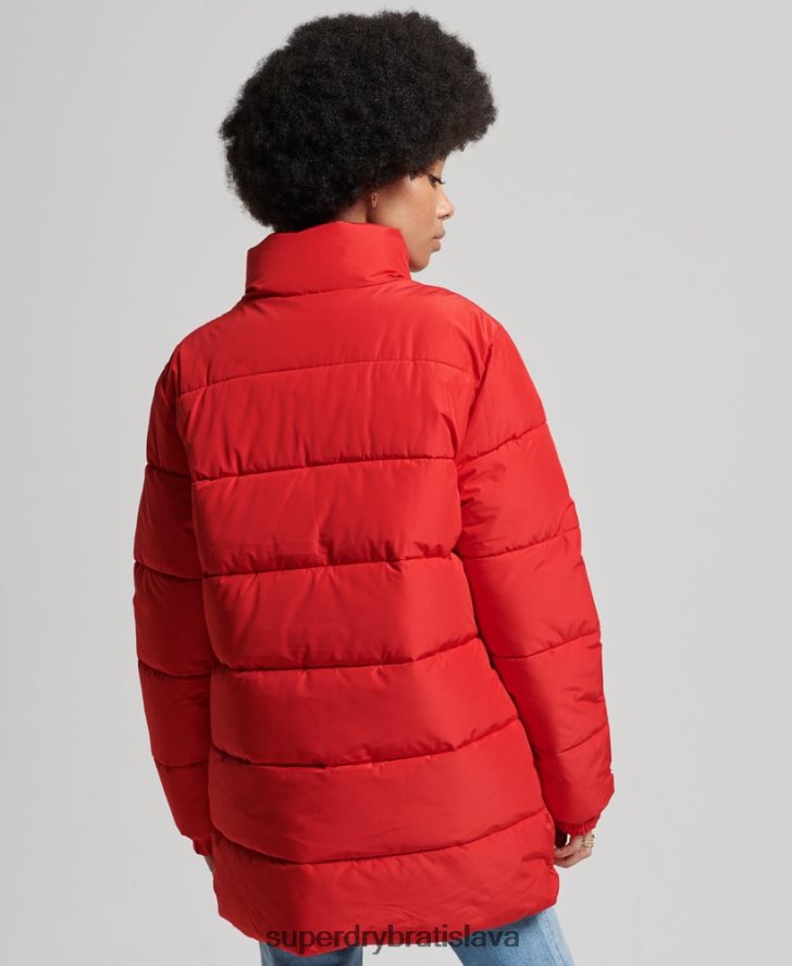 Superdry ženy športová bunda longline 6B4ZTR5640 oblečenie červená