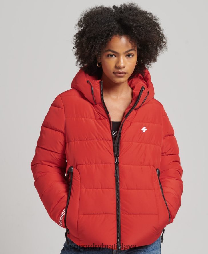 Superdry ženy športová bunda s kapucňou 6B4ZTR3612 oblečenie červená