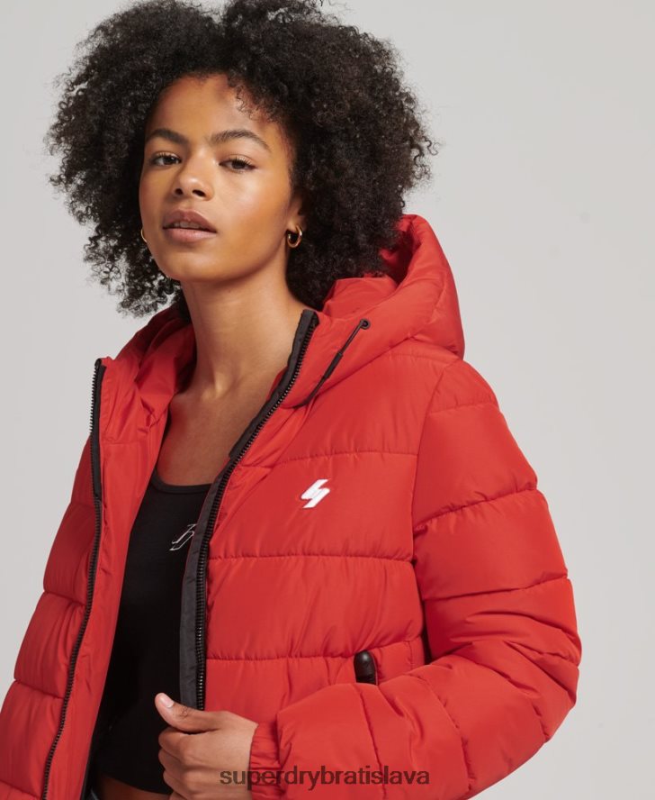 Superdry ženy športová bunda s kapucňou 6B4ZTR3612 oblečenie červená