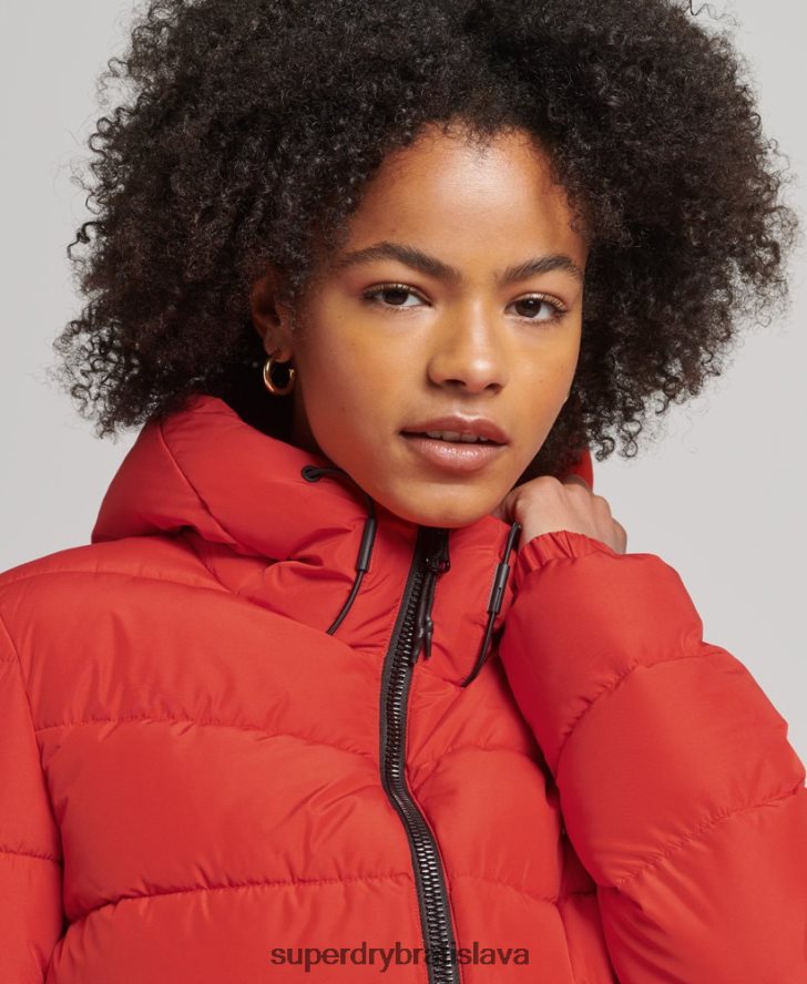 Superdry ženy športová bunda s kapucňou 6B4ZTR3612 oblečenie červená