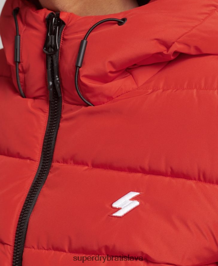 Superdry ženy športová bunda s kapucňou 6B4ZTR3612 oblečenie červená