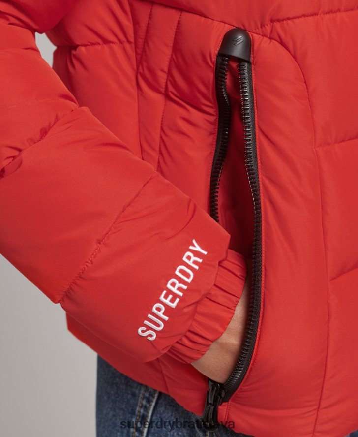 Superdry ženy športová bunda s kapucňou 6B4ZTR3612 oblečenie červená