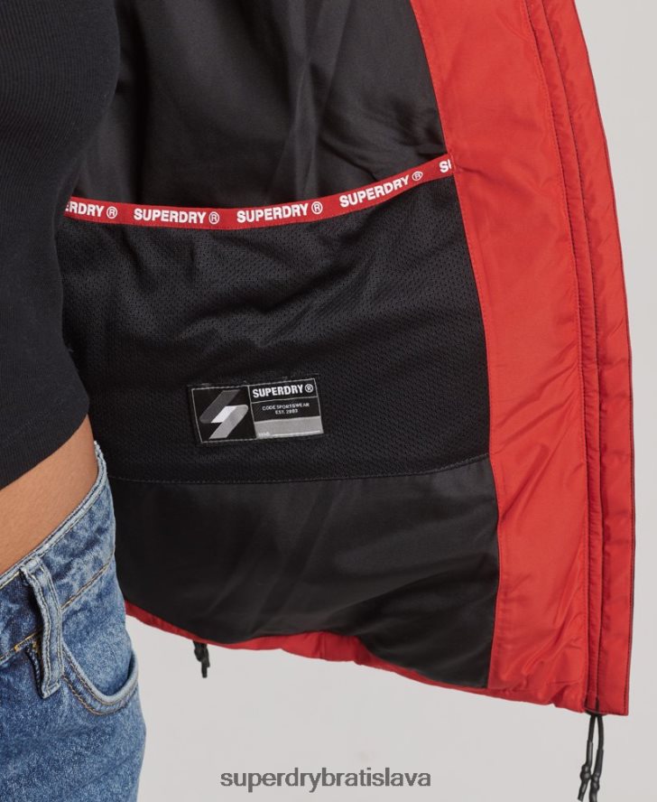 Superdry ženy športová bunda s kapucňou 6B4ZTR3612 oblečenie červená