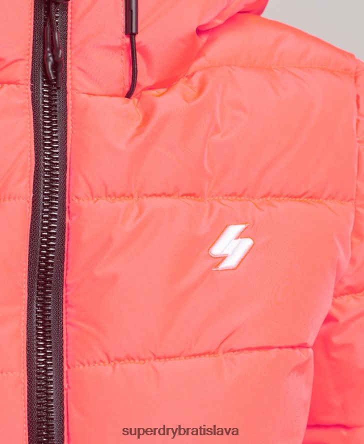 Superdry ženy športová bunda s kapucňou 6B4ZTR3698 oblečenie koralový