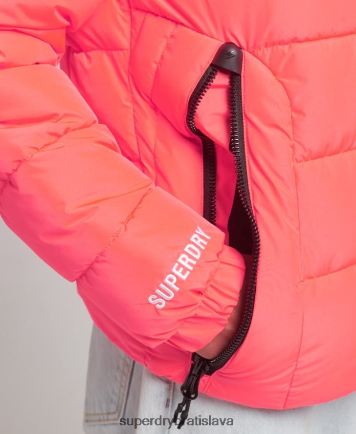 Superdry ženy športová bunda s kapucňou 6B4ZTR3698 oblečenie koralový