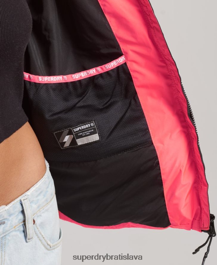 Superdry ženy športová bunda s kapucňou 6B4ZTR3698 oblečenie koralový