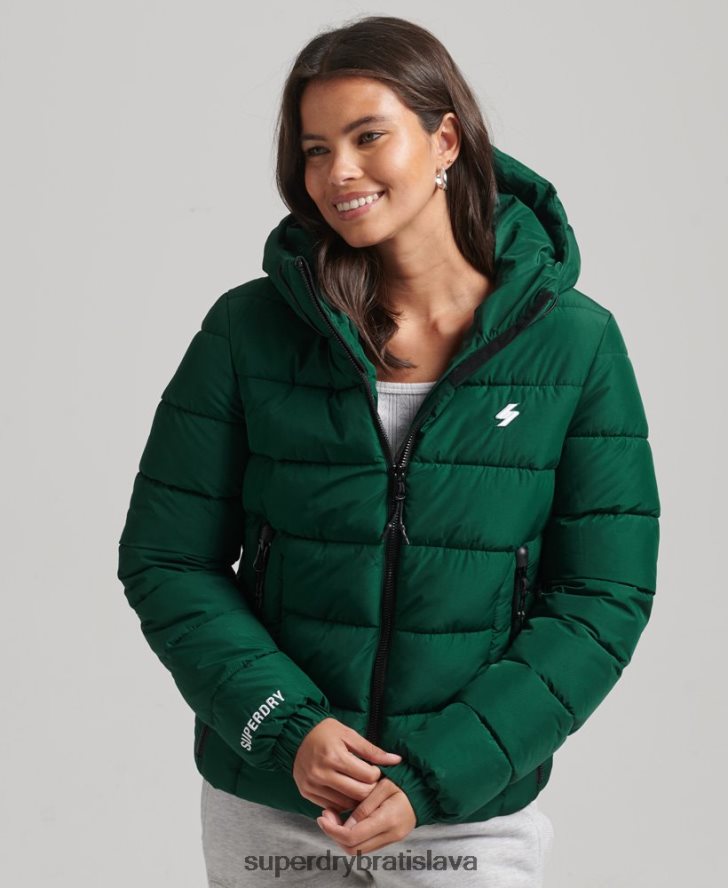 Superdry ženy športová bunda s kapucňou 6B4ZTR3724 oblečenie zelená