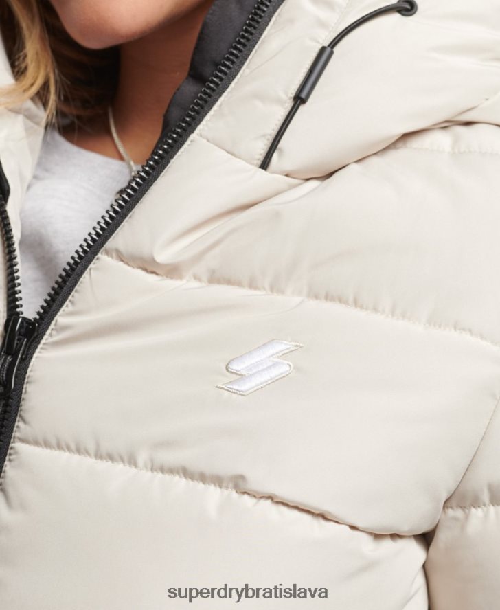 Superdry ženy športová bunda s kapucňou 6B4ZTR3725 oblečenie béžová