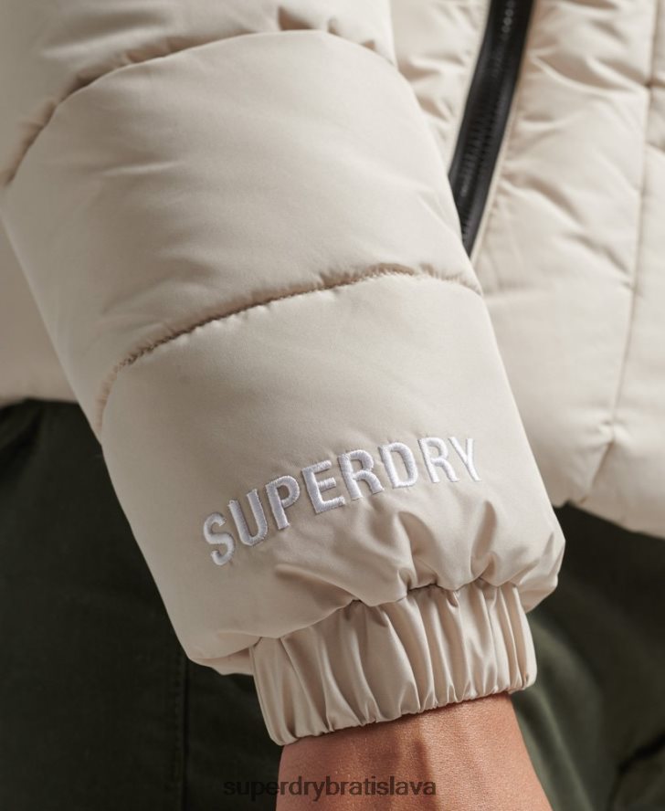Superdry ženy športová bunda s kapucňou 6B4ZTR3725 oblečenie béžová
