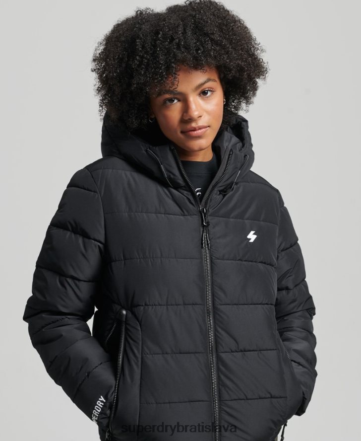 Superdry ženy športová bunda s kapucňou 6B4ZTR3739 oblečenie čierna