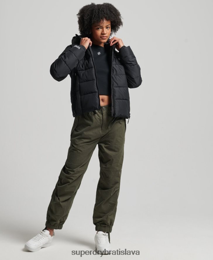 Superdry ženy športová bunda s kapucňou 6B4ZTR3739 oblečenie čierna