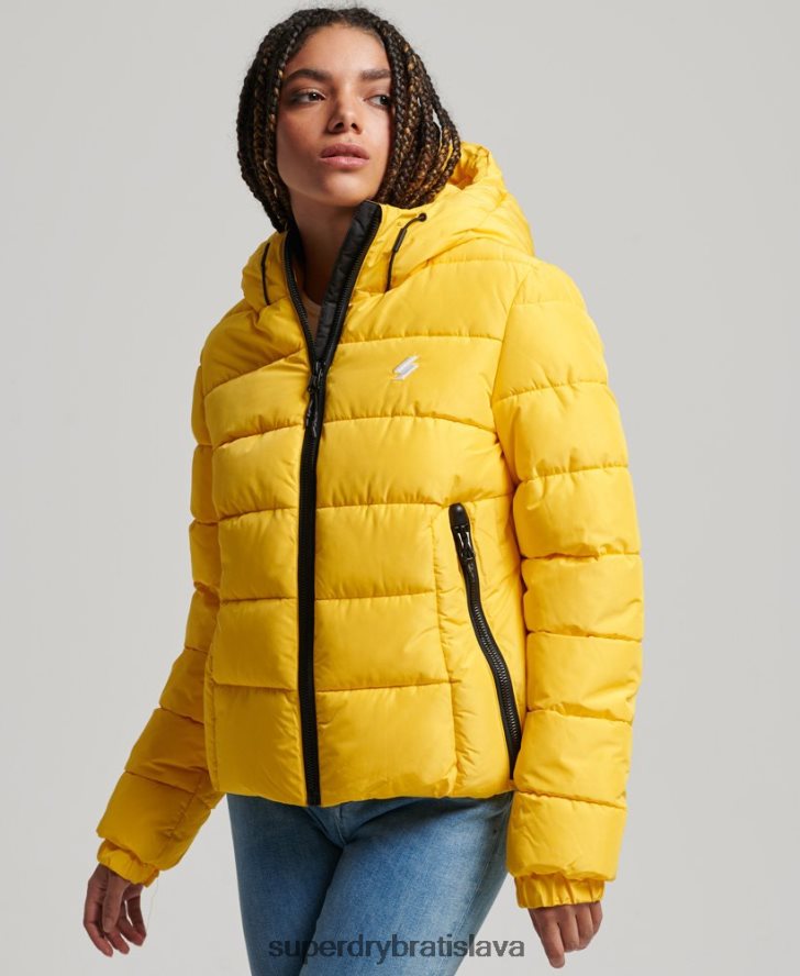 Superdry ženy športová bunda s kapucňou 6B4ZTR3758 oblečenie žltá