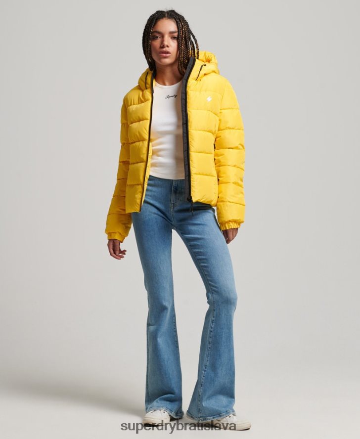 Superdry ženy športová bunda s kapucňou 6B4ZTR3758 oblečenie žltá