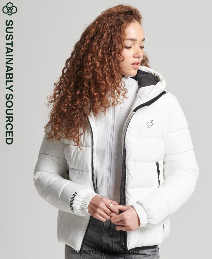 Superdry ženy športová bunda s kapucňou 6B4ZTR3759 oblečenie biely