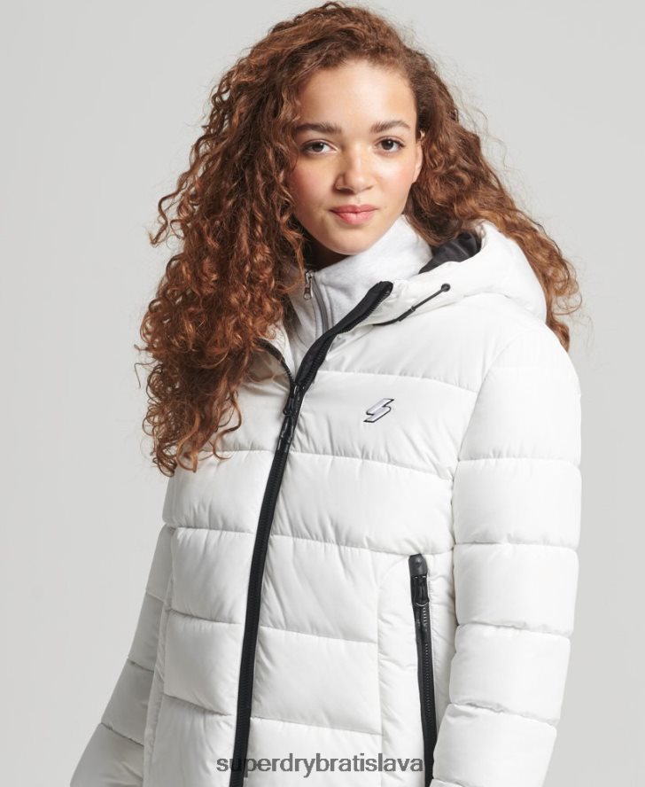 Superdry ženy športová bunda s kapucňou 6B4ZTR3759 oblečenie biely