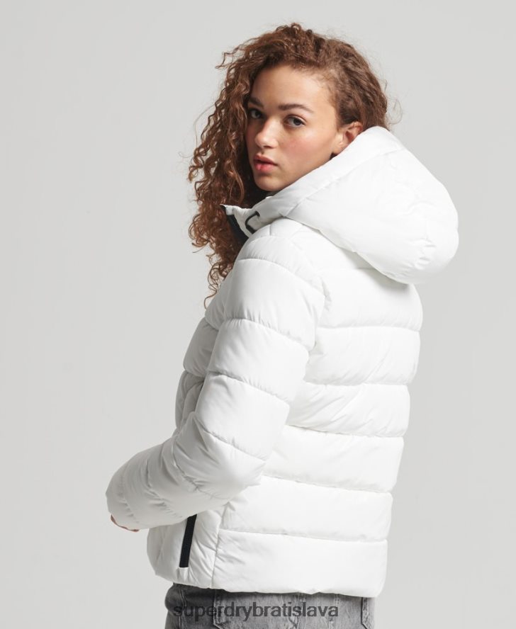 Superdry ženy športová bunda s kapucňou 6B4ZTR3759 oblečenie biely