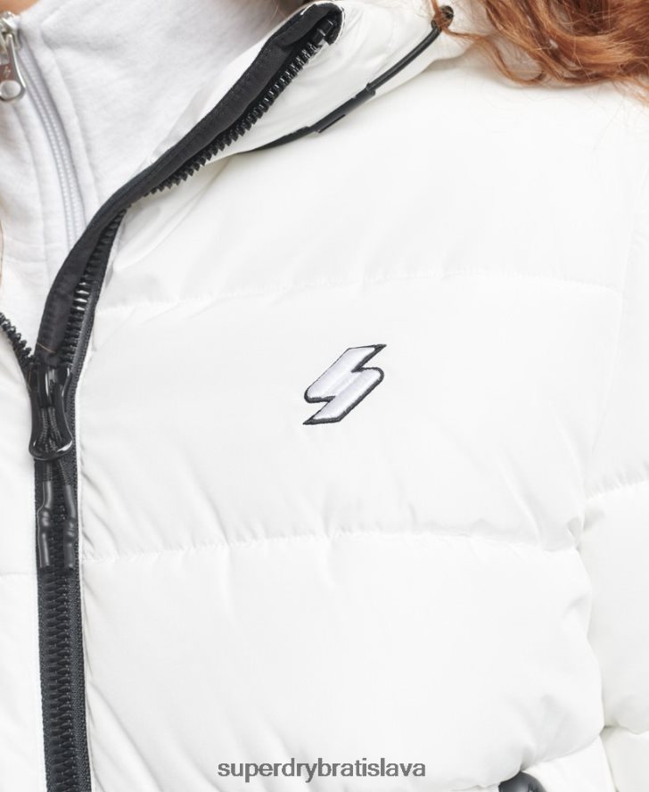 Superdry ženy športová bunda s kapucňou 6B4ZTR3759 oblečenie biely