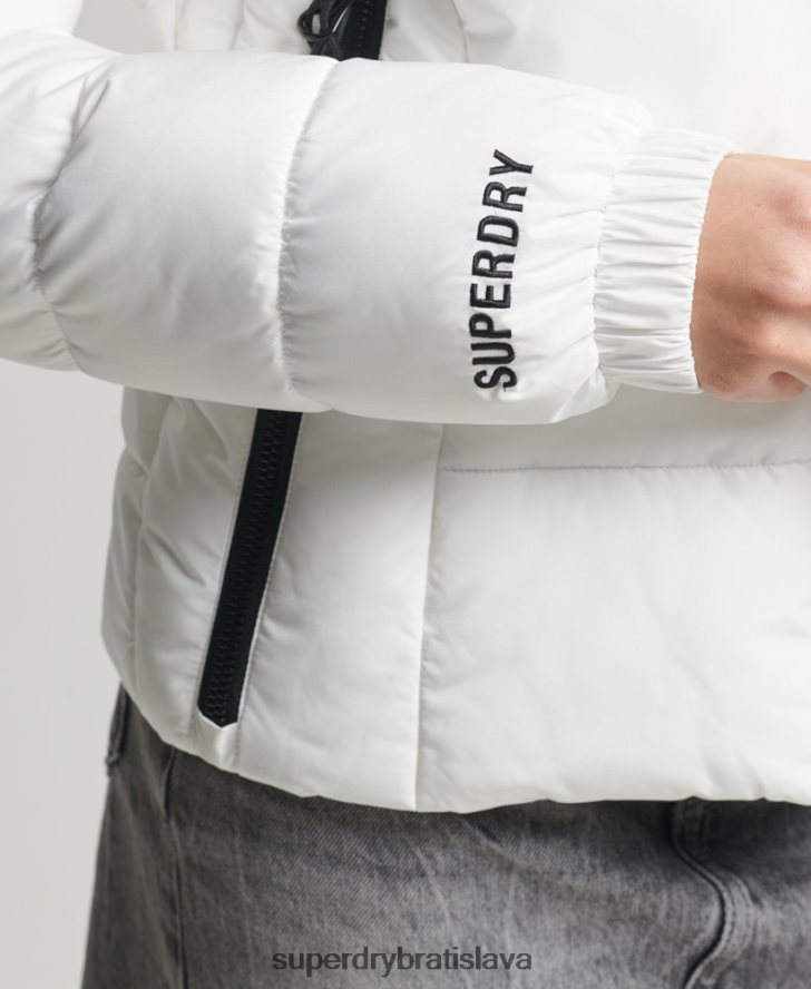 Superdry ženy športová bunda s kapucňou 6B4ZTR3759 oblečenie biely