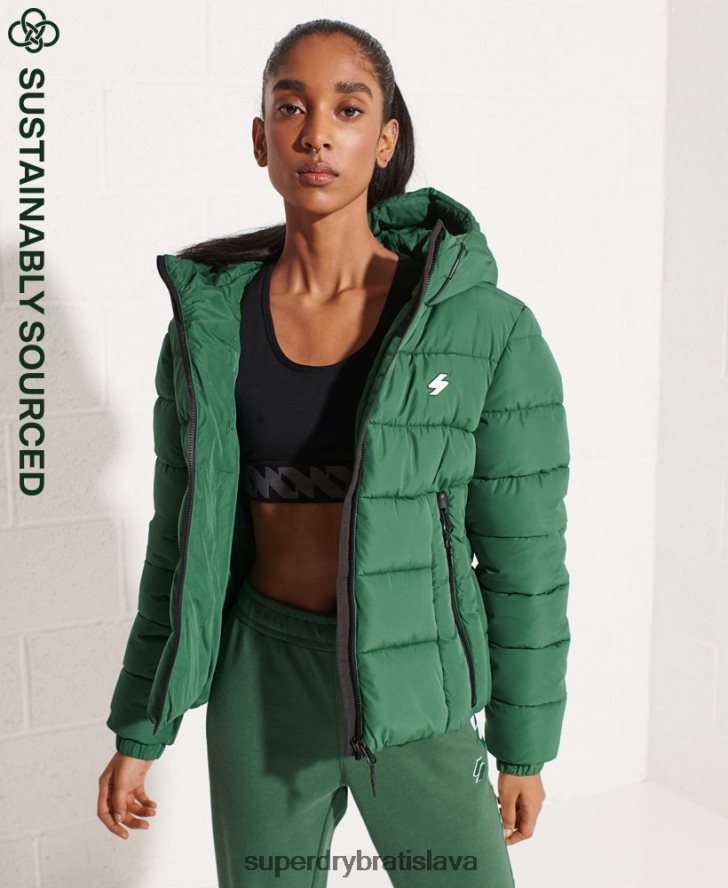 Superdry ženy športová bunda s kapucňou 6B4ZTR3801 oblečenie zelená