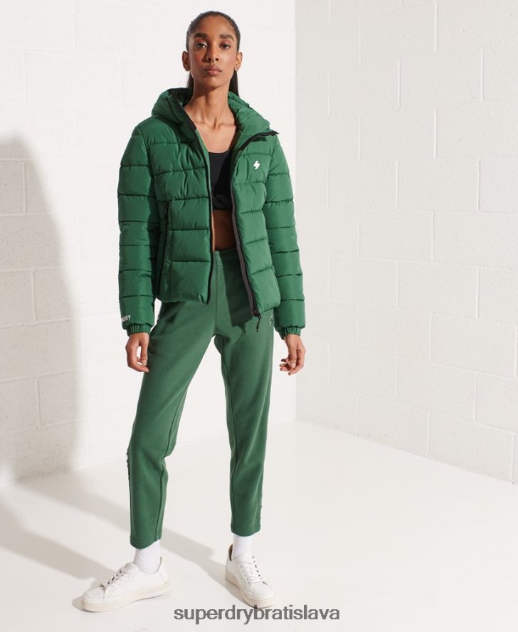 Superdry ženy športová bunda s kapucňou 6B4ZTR3801 oblečenie zelená