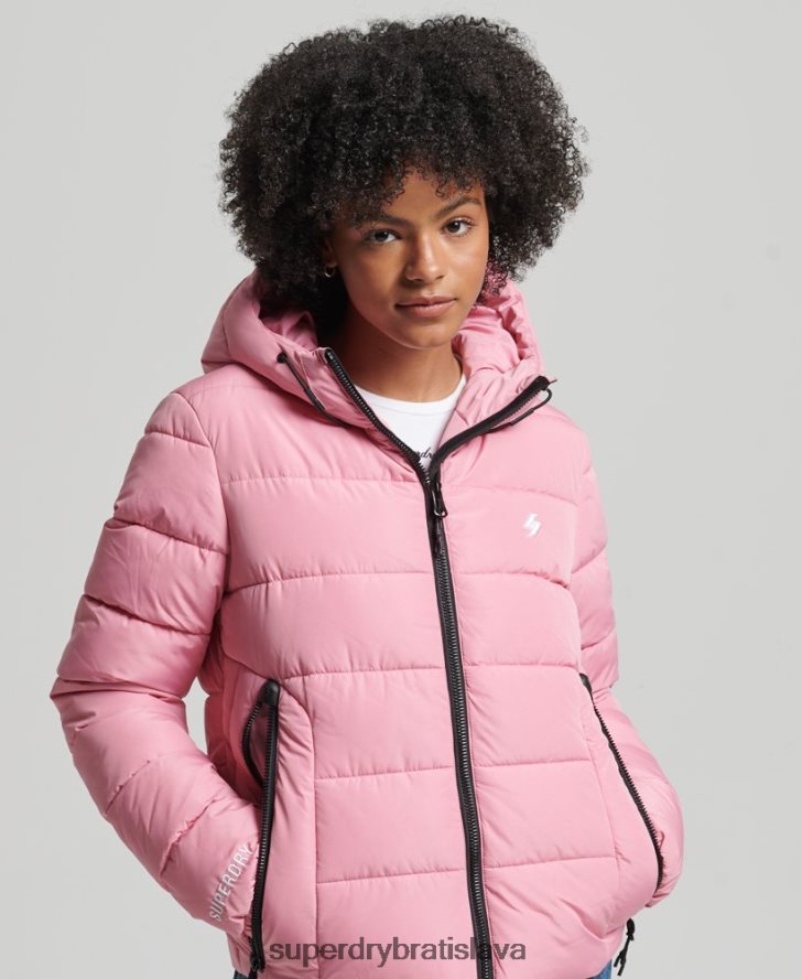 Superdry ženy športová bunda s kapucňou 6B4ZTR3802 oblečenie Ružová