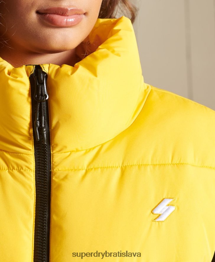 Superdry ženy športová vesta nadmernej veľkosti 6B4ZTR5565 oblečenie žltá