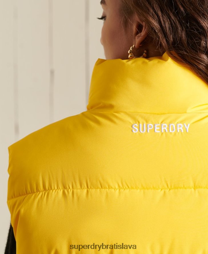 Superdry ženy športová vesta nadmernej veľkosti 6B4ZTR5565 oblečenie žltá