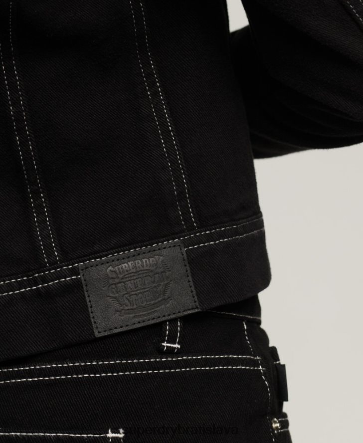 Superdry ženy pracovný odev skrátená bunda 6B4ZTR2126 oblečenie čierna