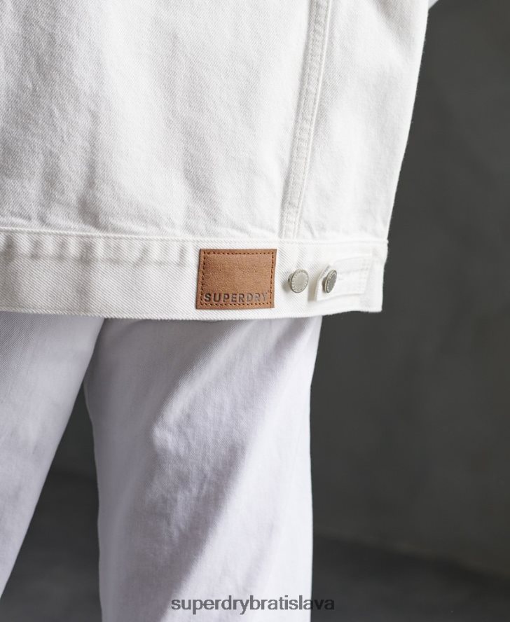 Superdry ženy priateľ trucker bunda 6B4ZTR3854 oblečenie biely