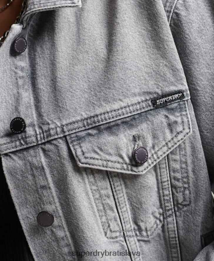 Superdry ženy priateľ trucker bunda 6B4ZTR5430 oblečenie sivá