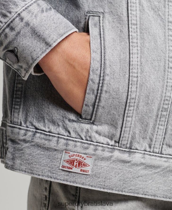Superdry ženy priateľ trucker bunda 6B4ZTR5430 oblečenie sivá