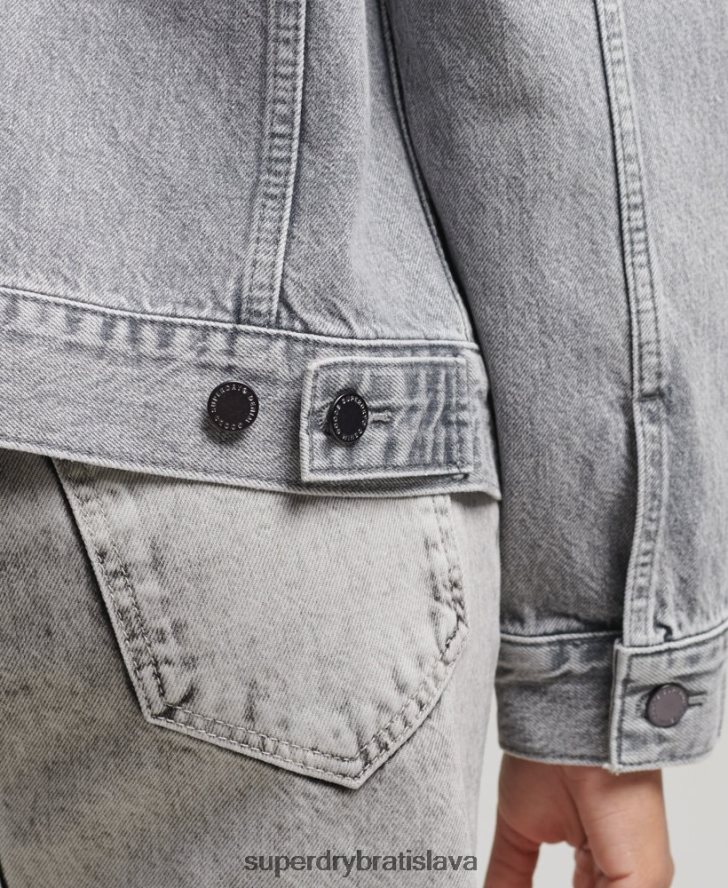 Superdry ženy priateľ trucker bunda 6B4ZTR5430 oblečenie sivá