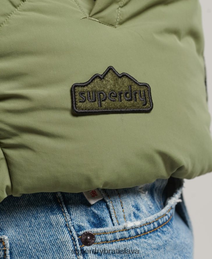 Superdry ženy retro panelová vesta 6B4ZTR5472 oblečenie zelená