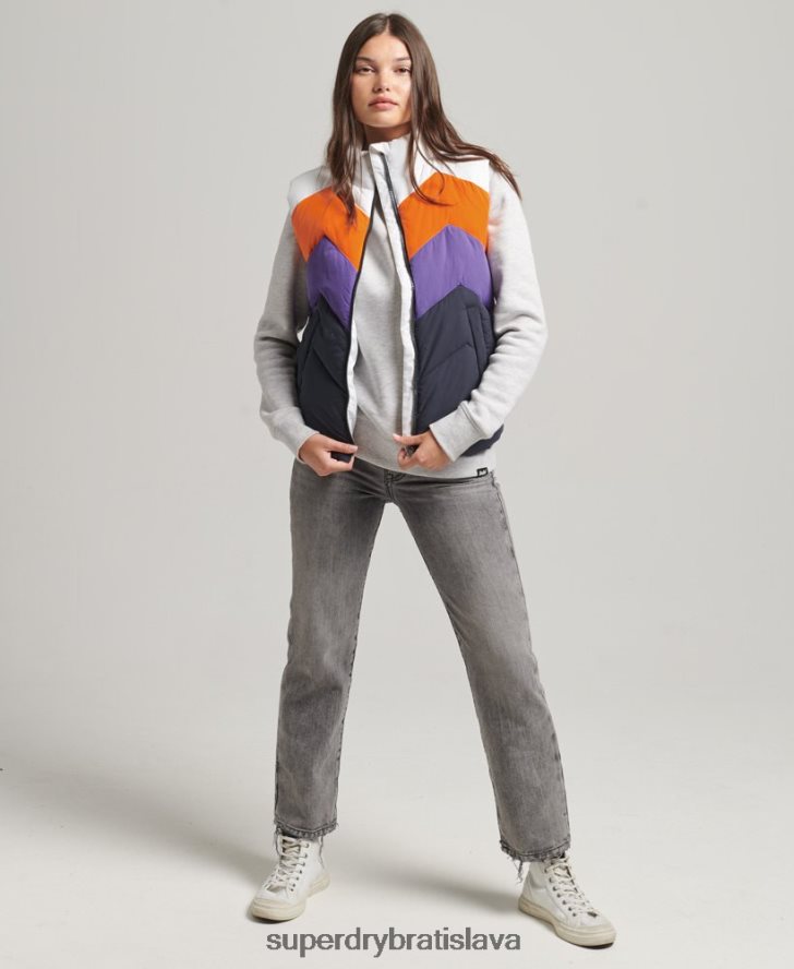Superdry ženy retro panelová vesta 6B4ZTR5578 oblečenie námorníctvo