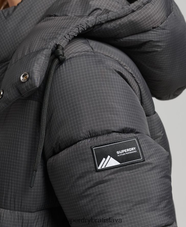 Superdry ženy ripstop longline puffer bunda 6B4ZTR3729 oblečenie čierna