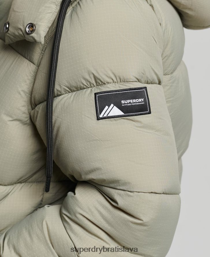 Superdry ženy ripstop puffer bunda s kapucňou 6B4ZTR3574 oblečenie zelená