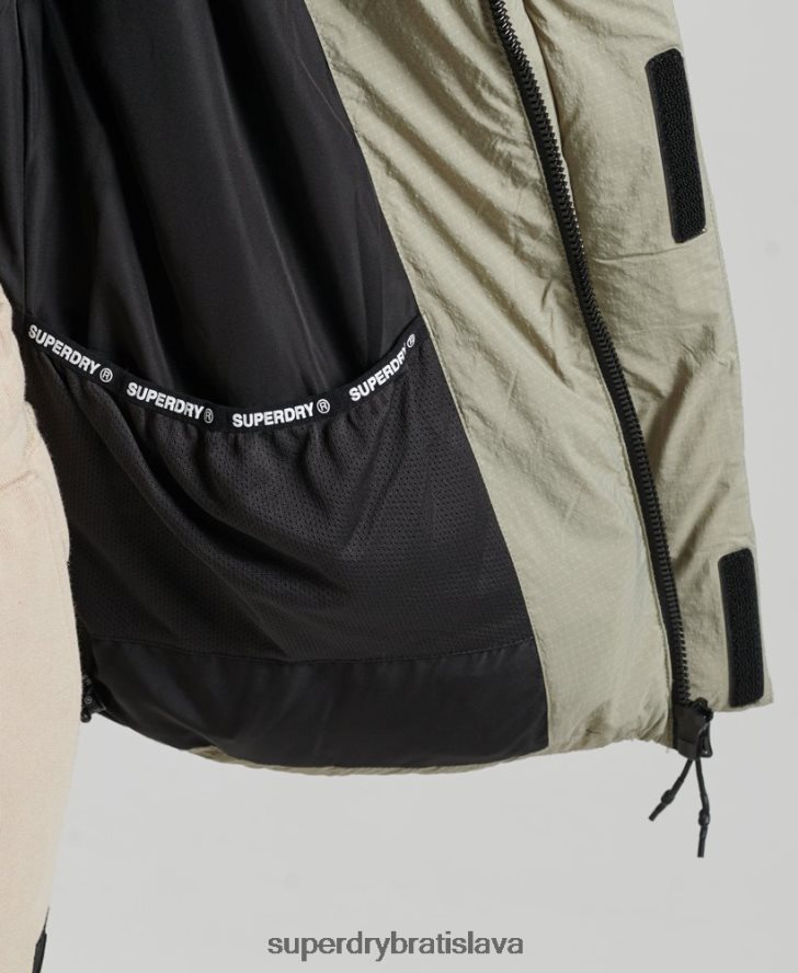 Superdry ženy ripstop puffer bunda s kapucňou 6B4ZTR3574 oblečenie zelená