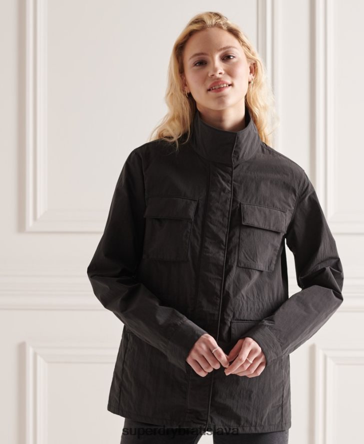 Superdry ženy ripstopová bunda so 6 vreckami 6B4ZTR5641 oblečenie čierna
