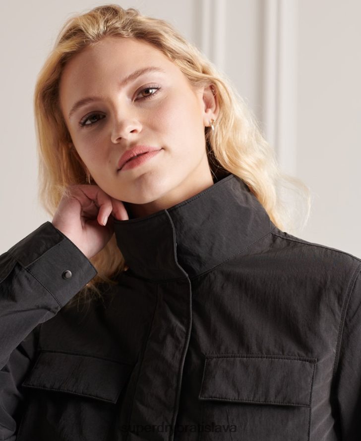 Superdry ženy ripstopová bunda so 6 vreckami 6B4ZTR5641 oblečenie čierna