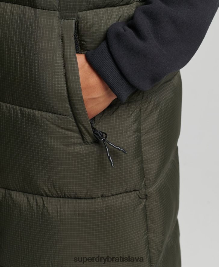 Superdry ženy ripstopový dlhý vlasec s kapucňou 6B4ZTR3675 oblečenie zelená