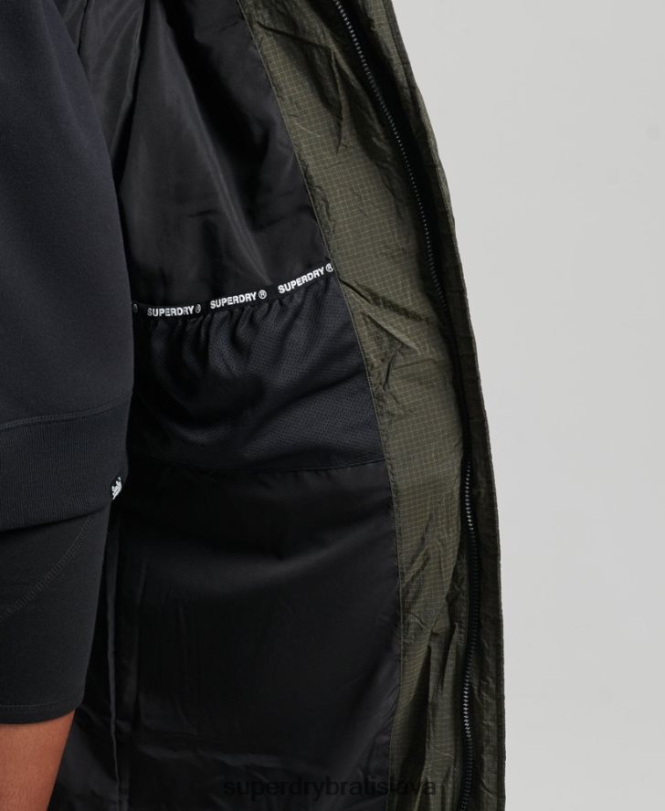 Superdry ženy ripstopový dlhý vlasec s kapucňou 6B4ZTR3675 oblečenie zelená