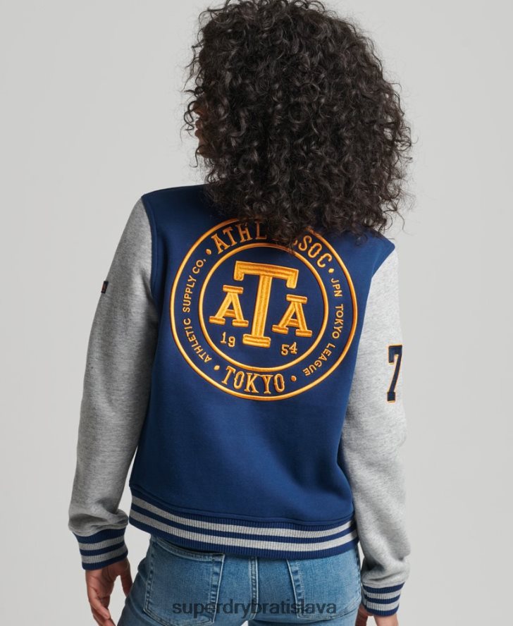 Superdry ženy ročník baseballového dresu typu bomber 6B4ZTR5751 oblečenie námorníctvo