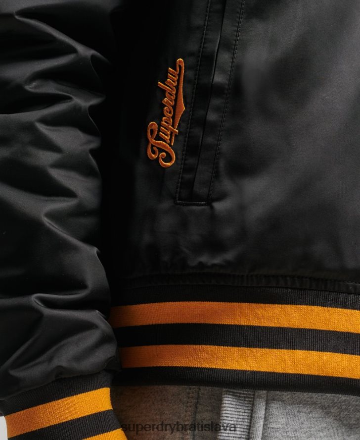 Superdry ženy ročník univerzitného bomberu 6B4ZTR5492 oblečenie čierna