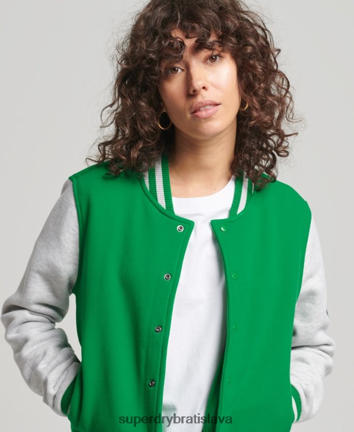 Superdry ženy ročník univerzitného dresu bomber 6B4ZTR5943 oblečenie zelená
