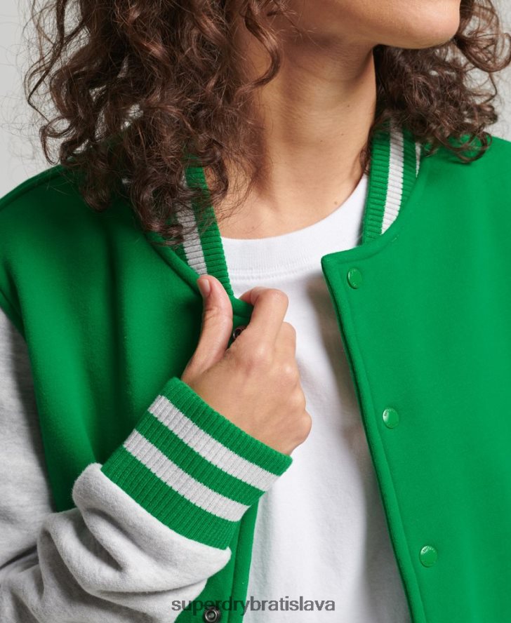 Superdry ženy ročník univerzitného dresu bomber 6B4ZTR5943 oblečenie zelená