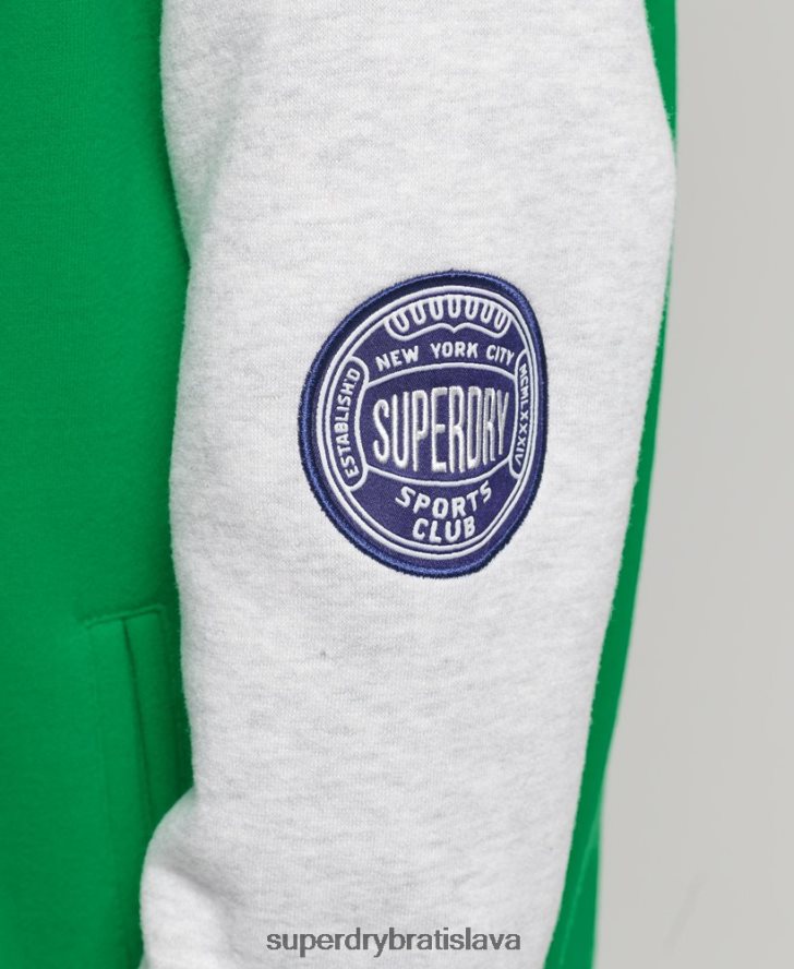 Superdry ženy ročník univerzitného dresu bomber 6B4ZTR5943 oblečenie zelená