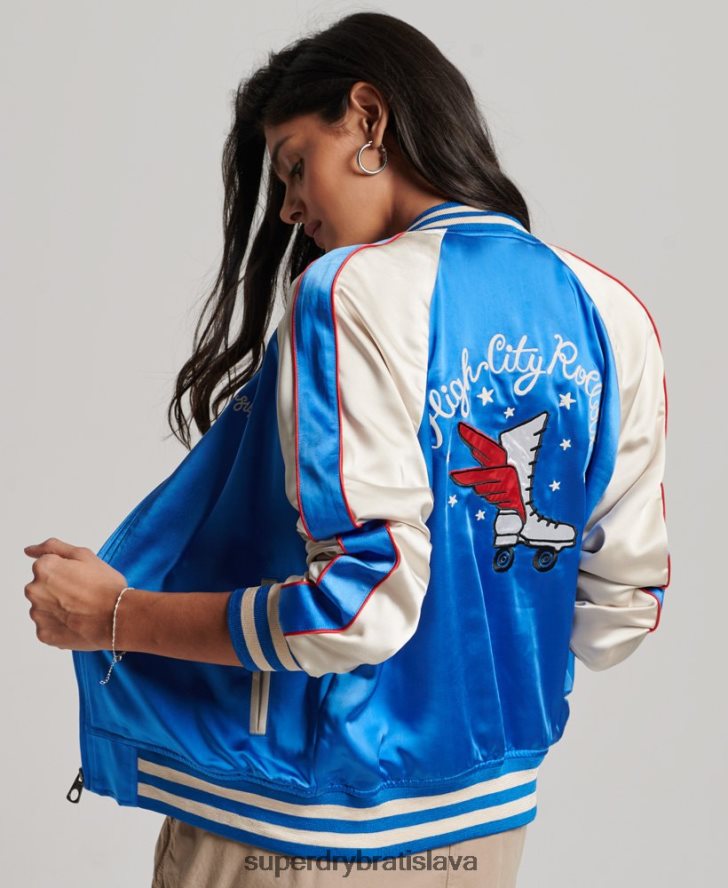 Superdry ženy sako na kolieskové derby 6B4ZTR2137 oblečenie Modrá