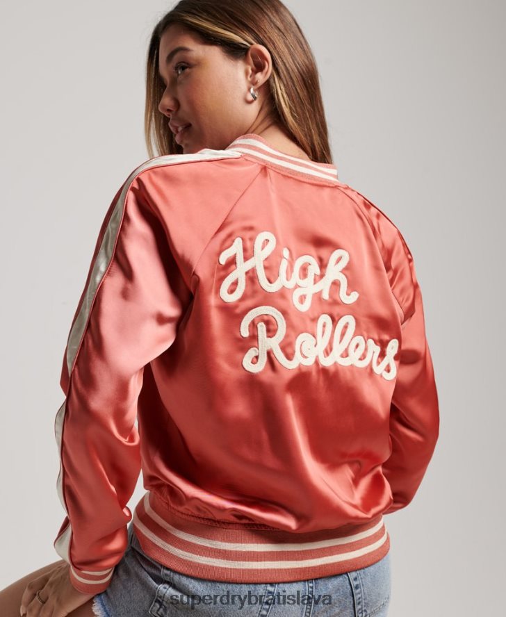 Superdry ženy sako na kolieskové derby 6B4ZTR3530 oblečenie koralový