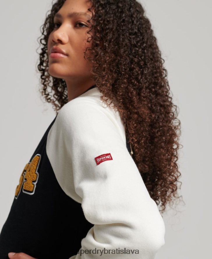 Superdry ženy scenár vysokoškolský bombardér 6B4ZTR3609 oblečenie čierna