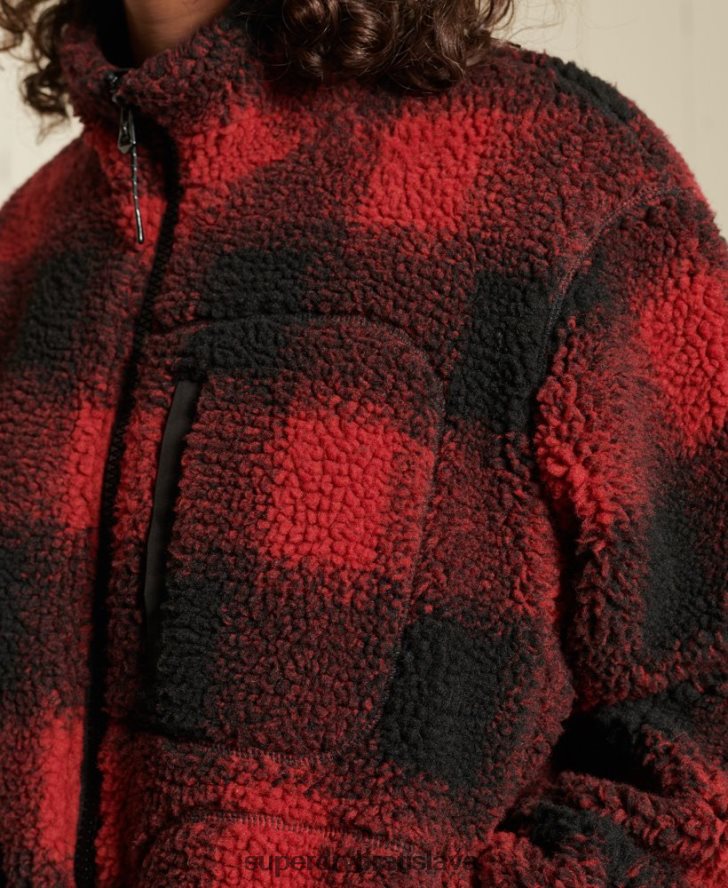 Superdry ženy sherpa bomber bunda 6B4ZTR5484 oblečenie červená